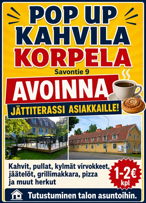 Pop Up Kahvila Korpela — kesäkahvila Savontie 9